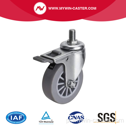 Mini 2,5 cala 30 kg Gwintowany hamulec TPE Caster
